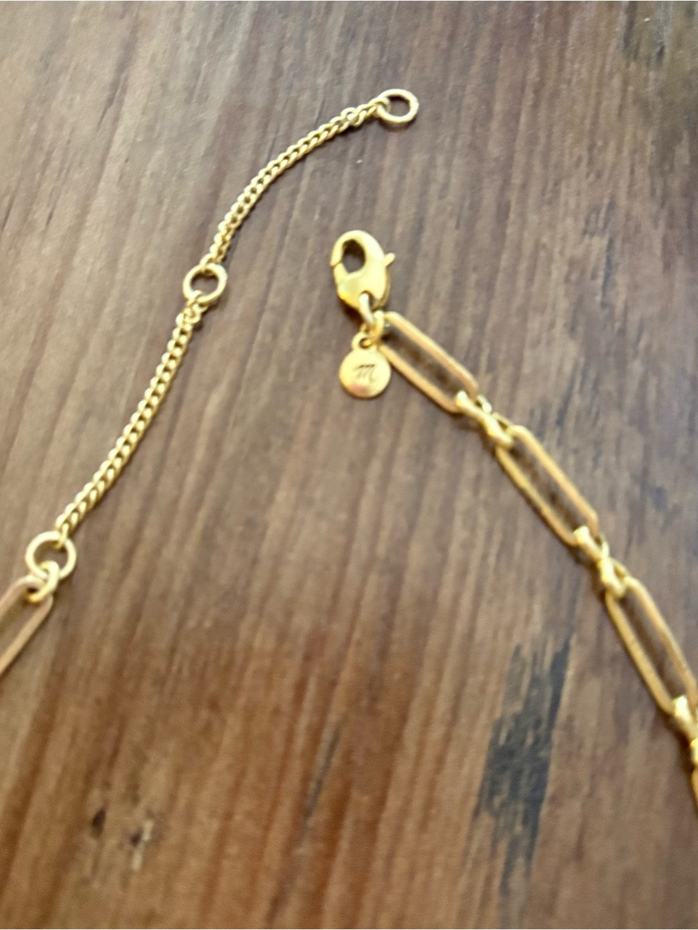 Madewell Gold Link Chain Necklace - adjustable 15-18 inches dainty Jewelry - Picture 4 of 8